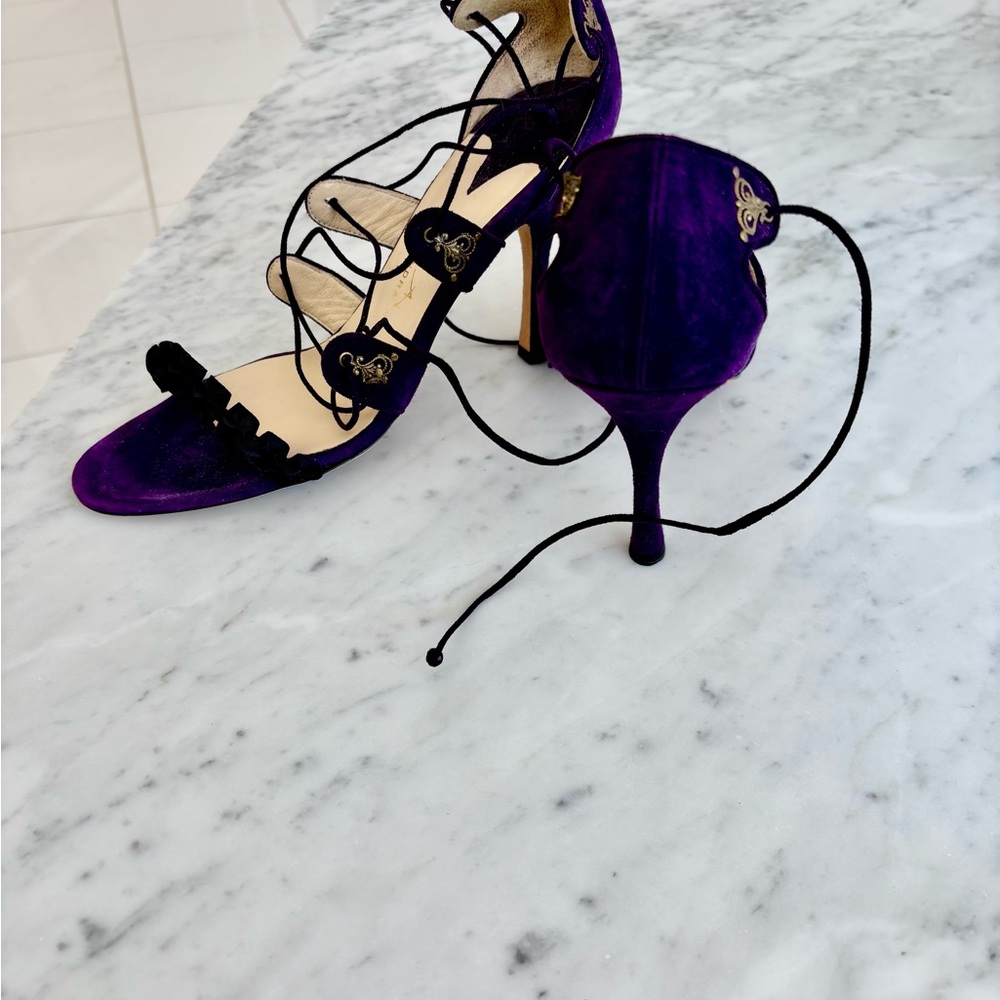 Alexandra Neel Strappy Purple Heels - Picture 3 of 6